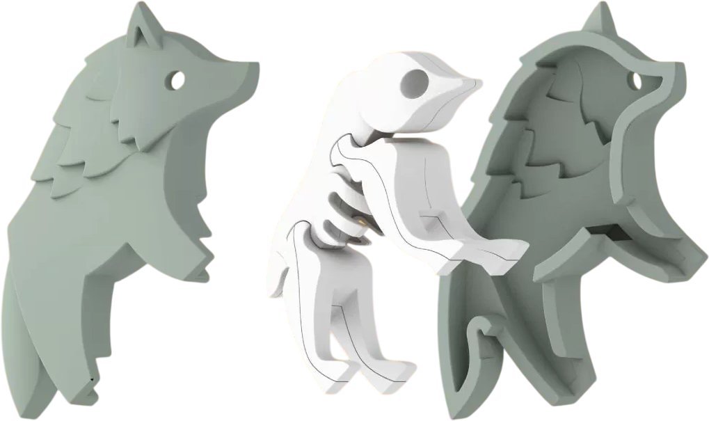 Магнитный конструктор Halftoys Animal Волк HAS007