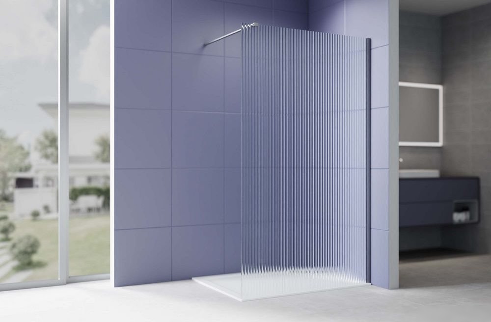 Душевая стенка Aquatek Walk in с держателем 140x200 AQ.WI.140.2GM (оружейная сталь/прозрачное рифленое стекло)