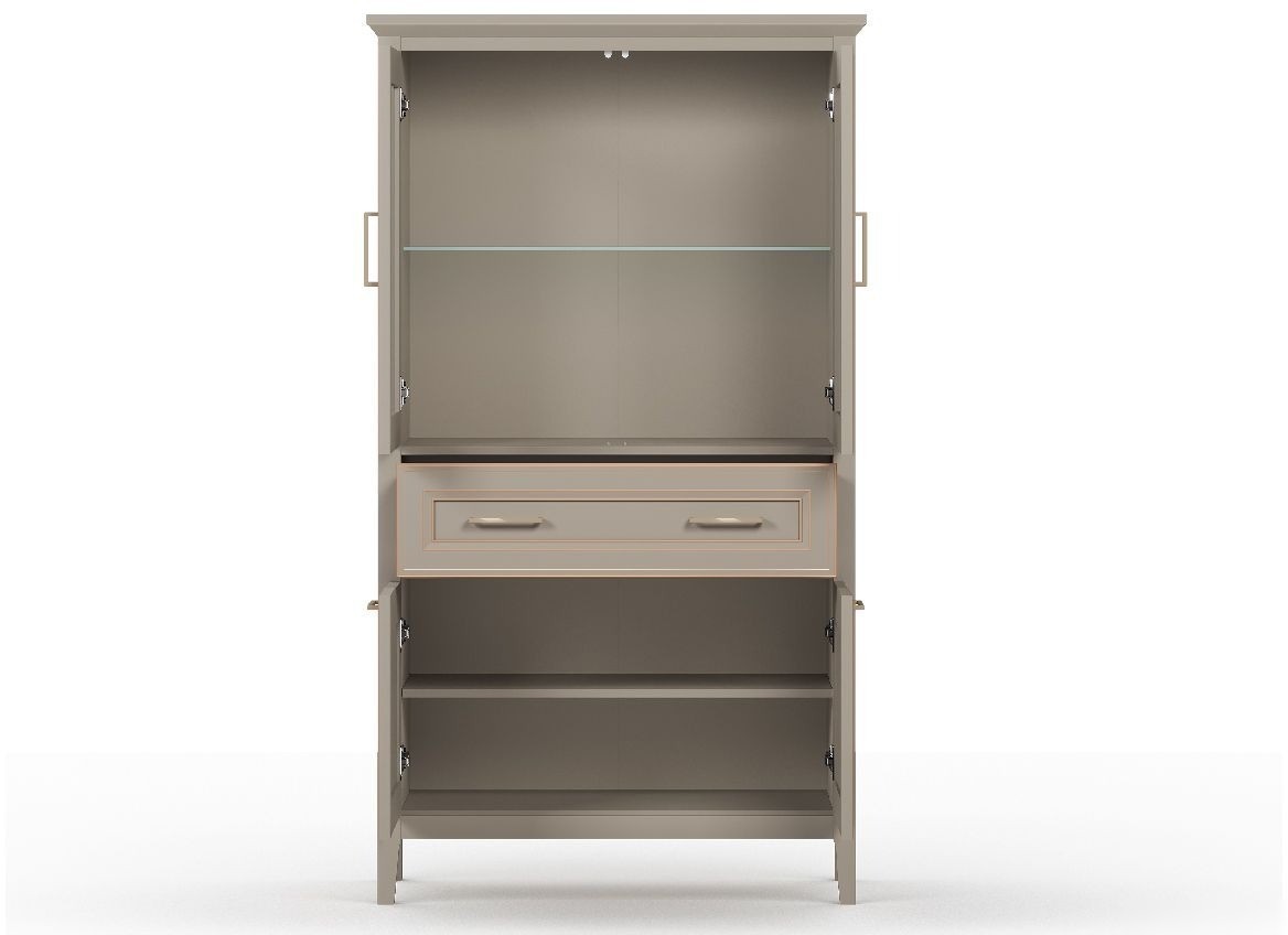 Шкаф-витрина BRW Classic REG2W2D1S/170 (глиняный серый)
