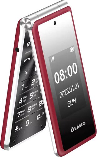 Кнопочный телефон Olmio F50 (красный)