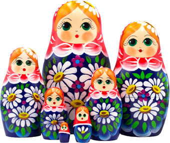 Развивающая игра Брестская Матрешка С букетом ромашек (набор 7 шт)