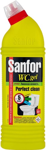 Средство для унитаза Sanfor Лимонная свежесть WC гель 1 л