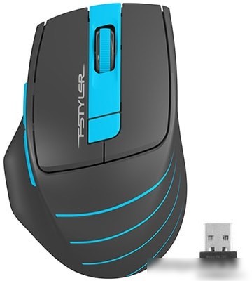 Мышь A4Tech Fstyler FG30S (черный/голубой)