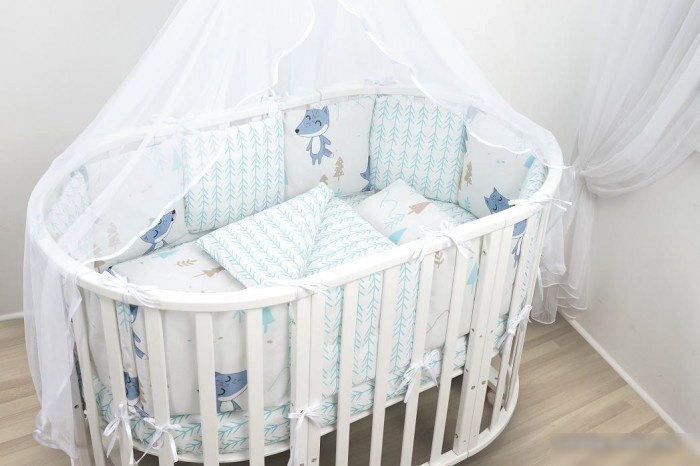 Постельное белье Amarobaby В лесу (12 подушек, серый)