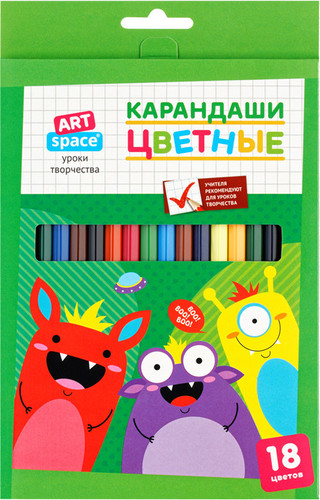 Набор цветных карандашей ArtSpace Монстрики CP_41031 (18 цв)