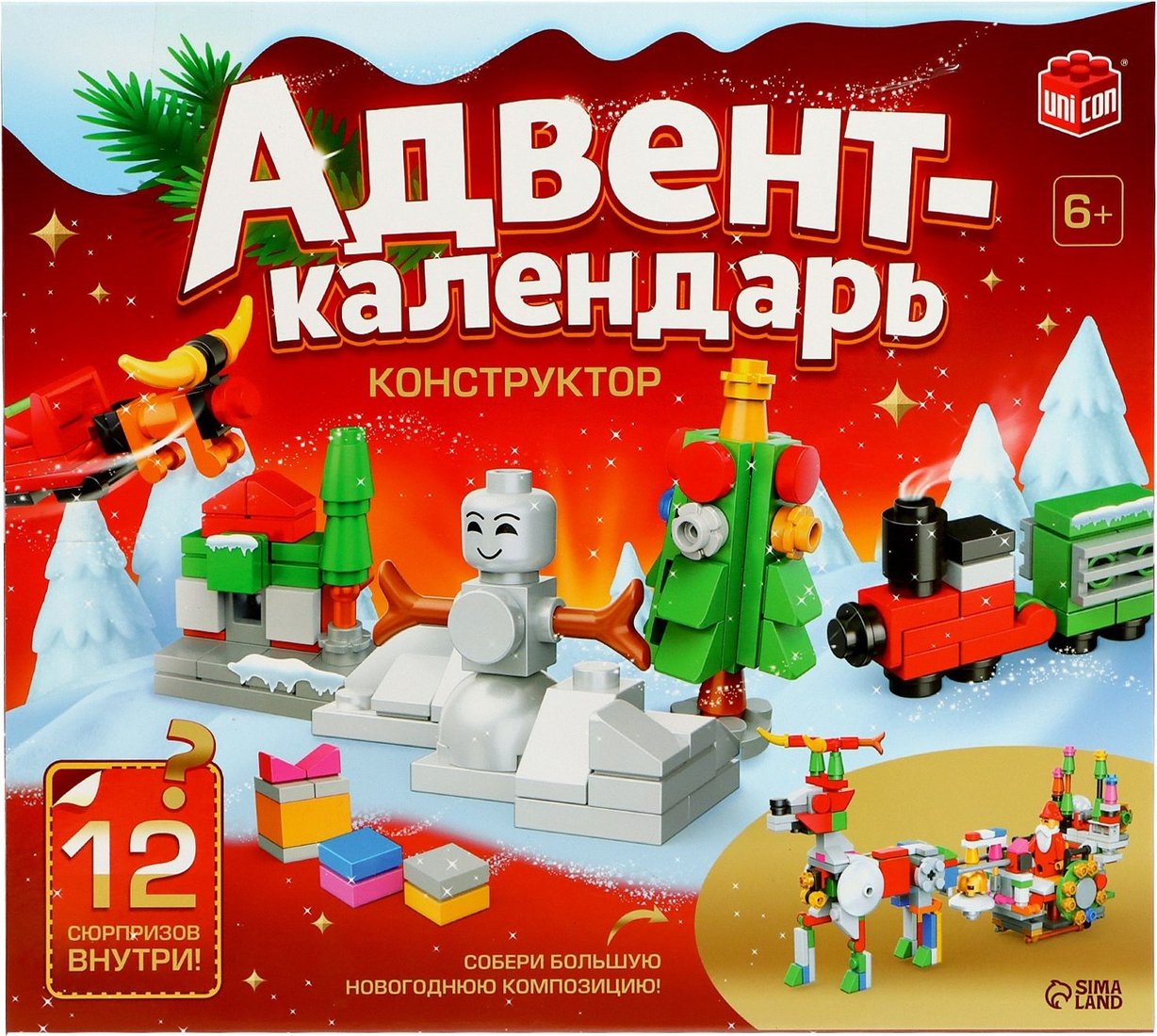 Конструктор Unicon Адвент-календарь новогодний K52A 9515361
