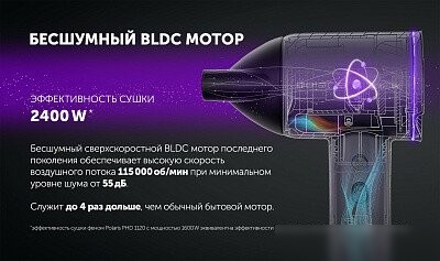 Фен Polaris PHD 1120 (сиреневый)