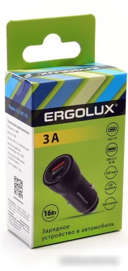 Автомобильное зарядное Ergolux ELX-CA01-C02