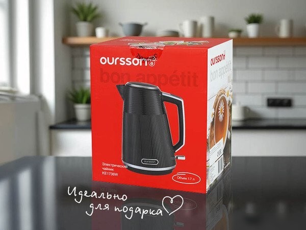 Электрический чайник Oursson KE1736W/BL