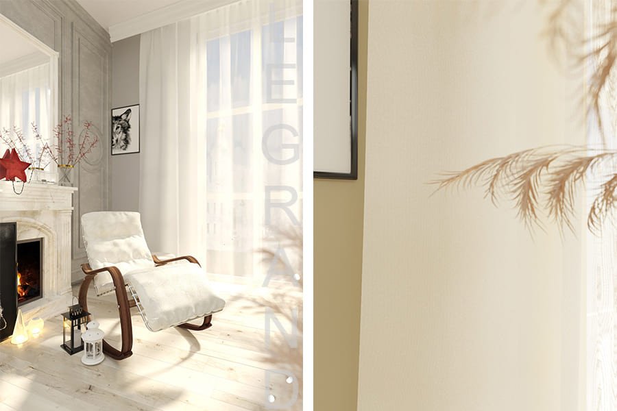 Тюль Legrand Канвас 300x280 58 086 917 с утяжелителем (айвори)