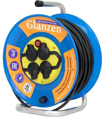 Удлинитель на катушке Glanzen EB-40-009