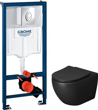 Унитаз подвесной Grossman GR-4411BMSQ + GROHE Rapid SL 38721001 (с кнопкой)