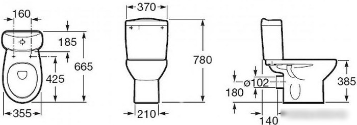 Унитаз напольный Roca Victoria 7342399000+734139Z000+ZRU8013900