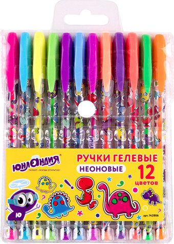 Набор гелевых ручек Юнландия Неон 142806 (12шт)