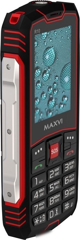 Кнопочный телефон Maxvi R10 (черный/красный)