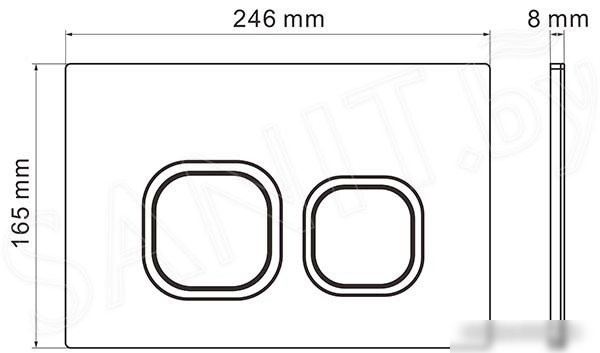 Унитаз подвесной Roxen Antares Black в комплекте с инсталляцией StounFix Slim 6 в 1 964715 (кнопка: хром матовый)