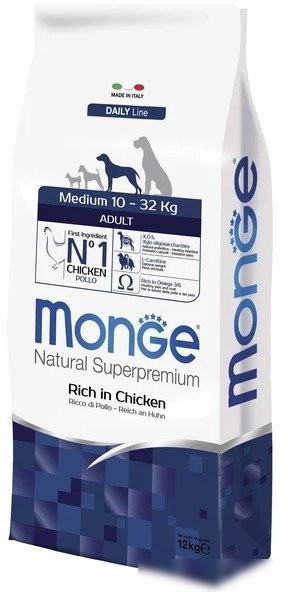 Сухой корм для собак Monge Daily Line Medium с курицей (12 кг)