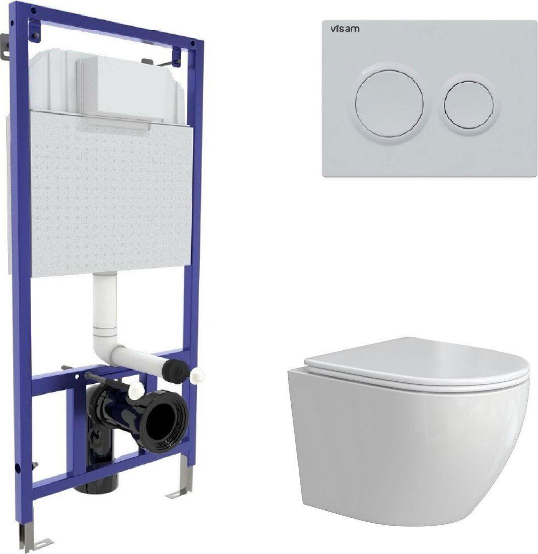 Унитаз подвесной Berges Wasserhaus Okus Rimless + Visam Slim 525 EX-043391 (с сиденьем)