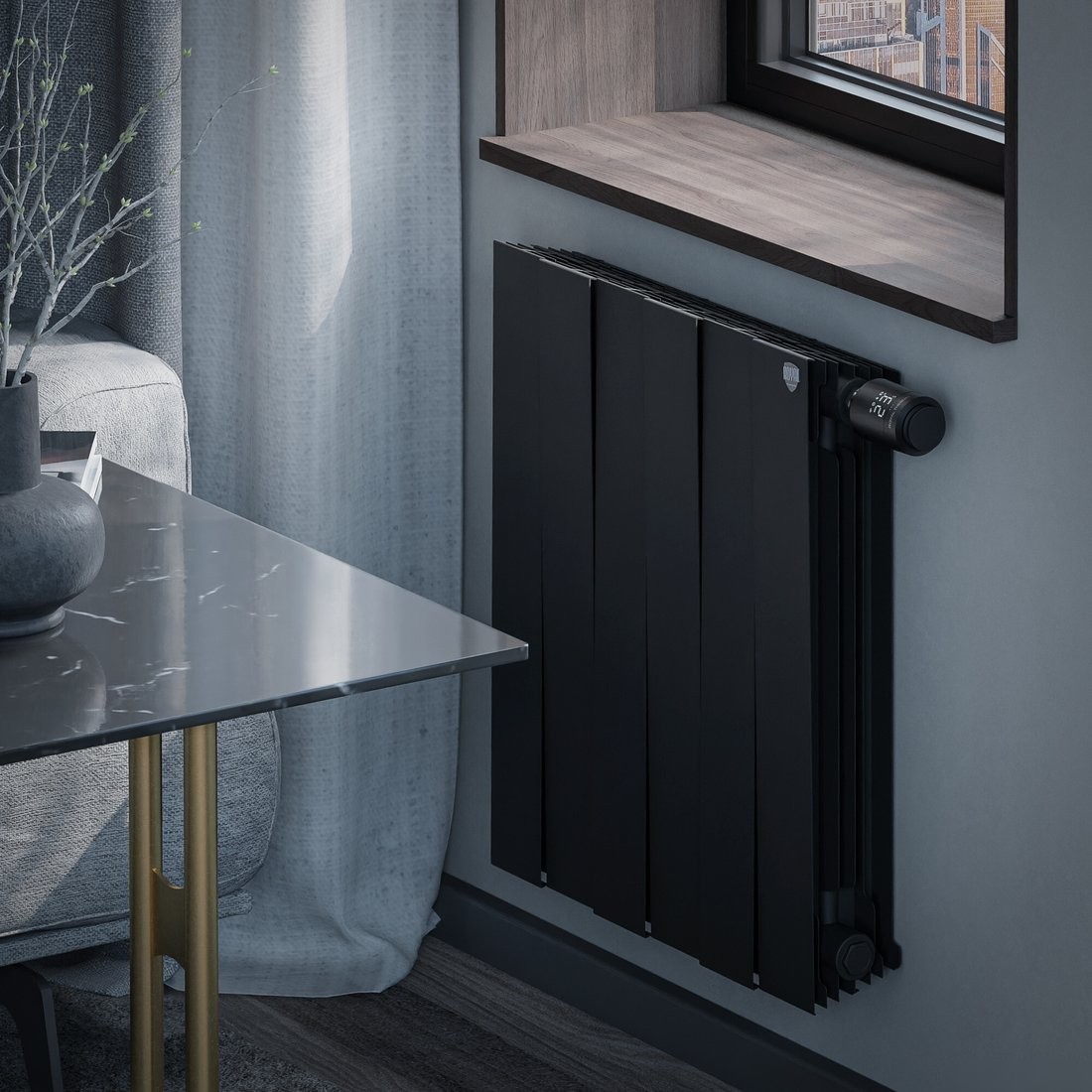Биметаллический радиатор Royal Thermo PianoForte 500 Noir Sable VDR80 (6 секций)