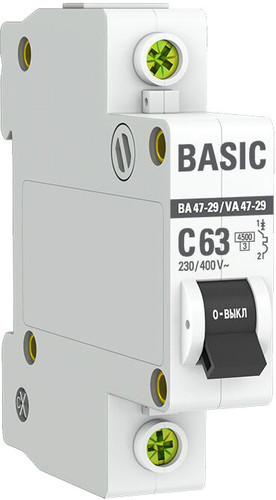 EKF ВА 47-29 1P 63А (C) 4.5кА mcb4729-1-63C