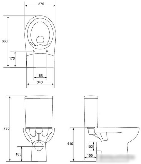 Унитаз Cersanit Nature New Clean On S-KO-NTR011-3/5-COn-DL-w