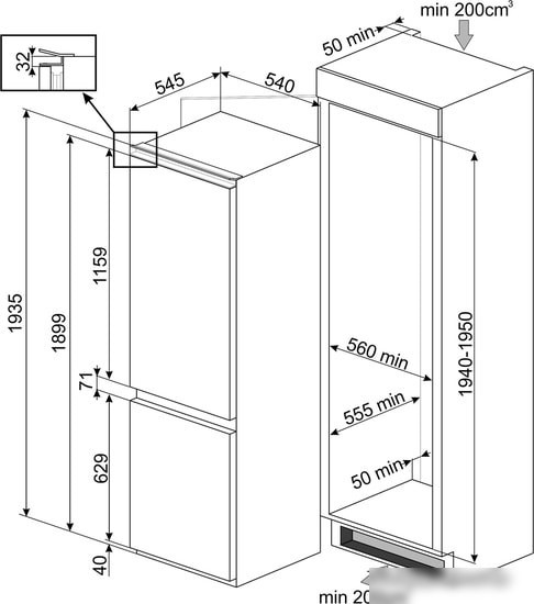Холодильник Smeg C8194TNE