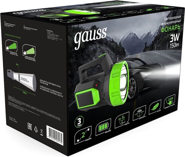 Фонарь Gauss GFL604