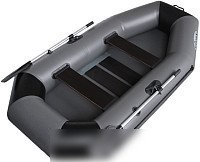 Гребная лодка Vivax К250 с ковриком-сланью (без киля, серый/черный)