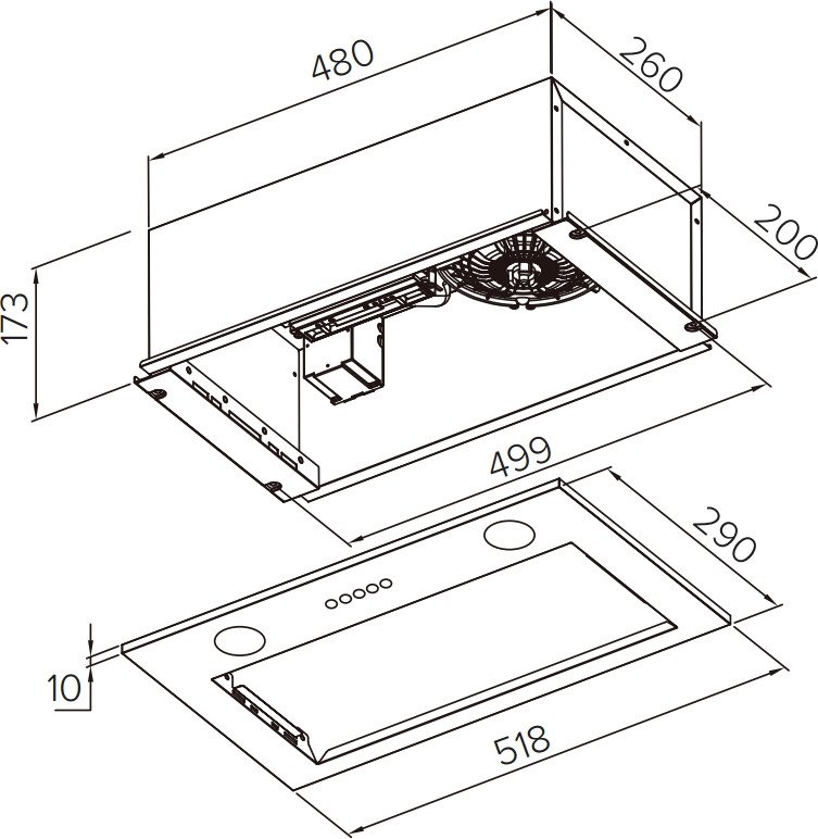Кухонная вытяжка Weissgauff Box 1000 BL Sensor
