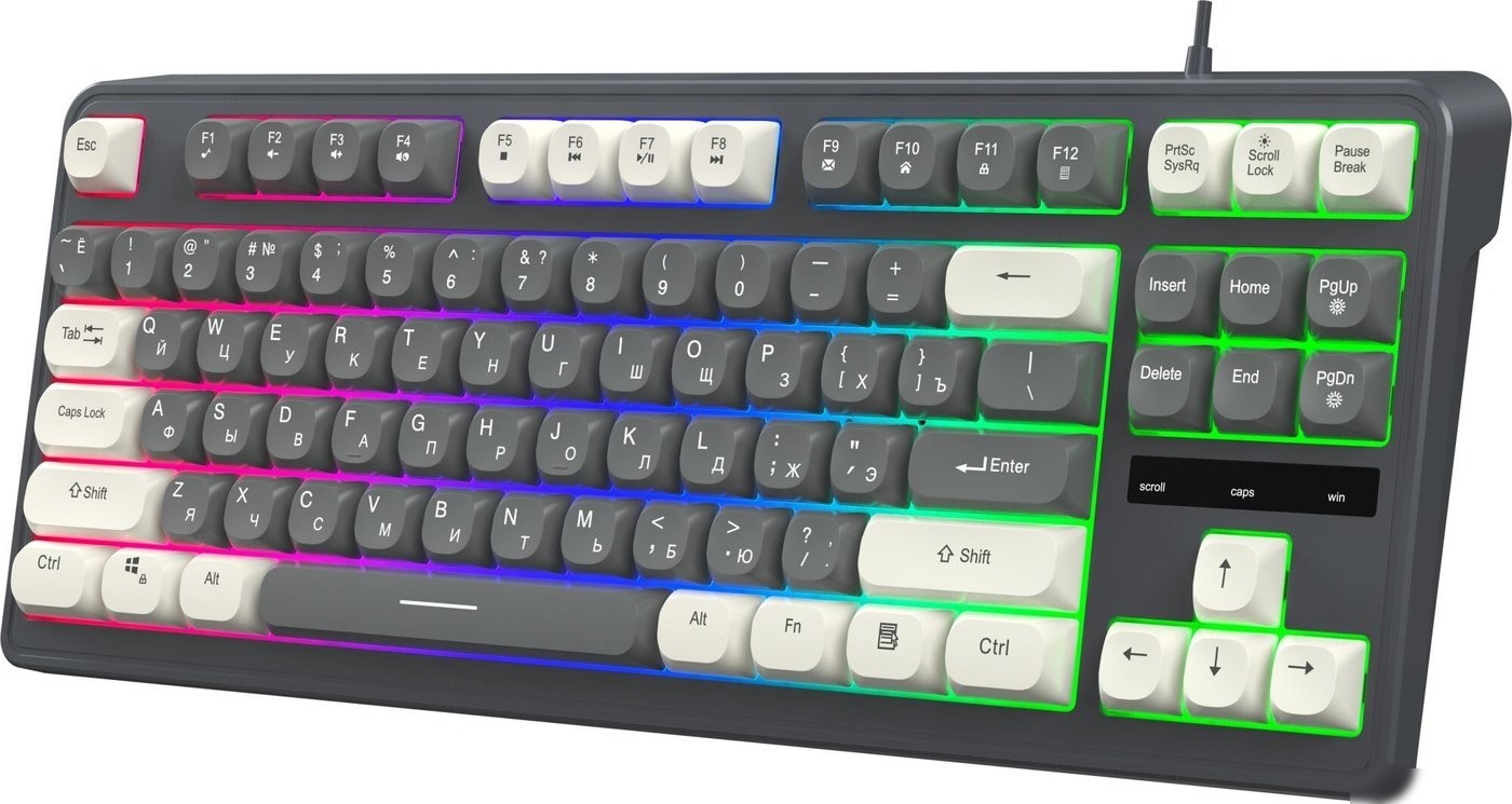 Клавиатура Оклик 711G (серый/белый)