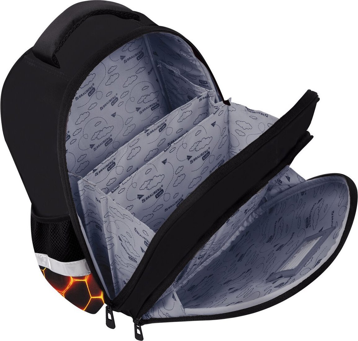 Школьный рюкзак BRAUBERG Kids. Fire Split 273147