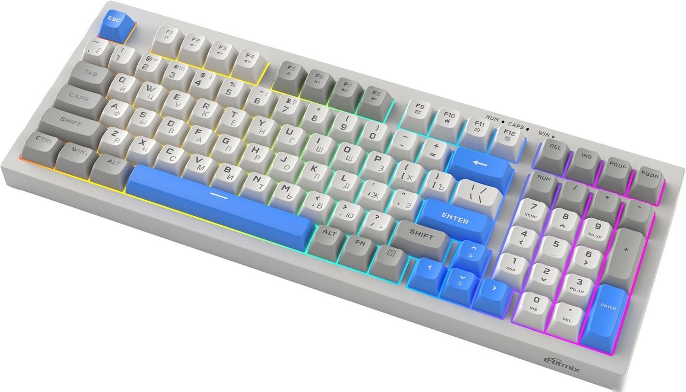 Клавиатура Ritmix RKB-598BL (серый/белый)