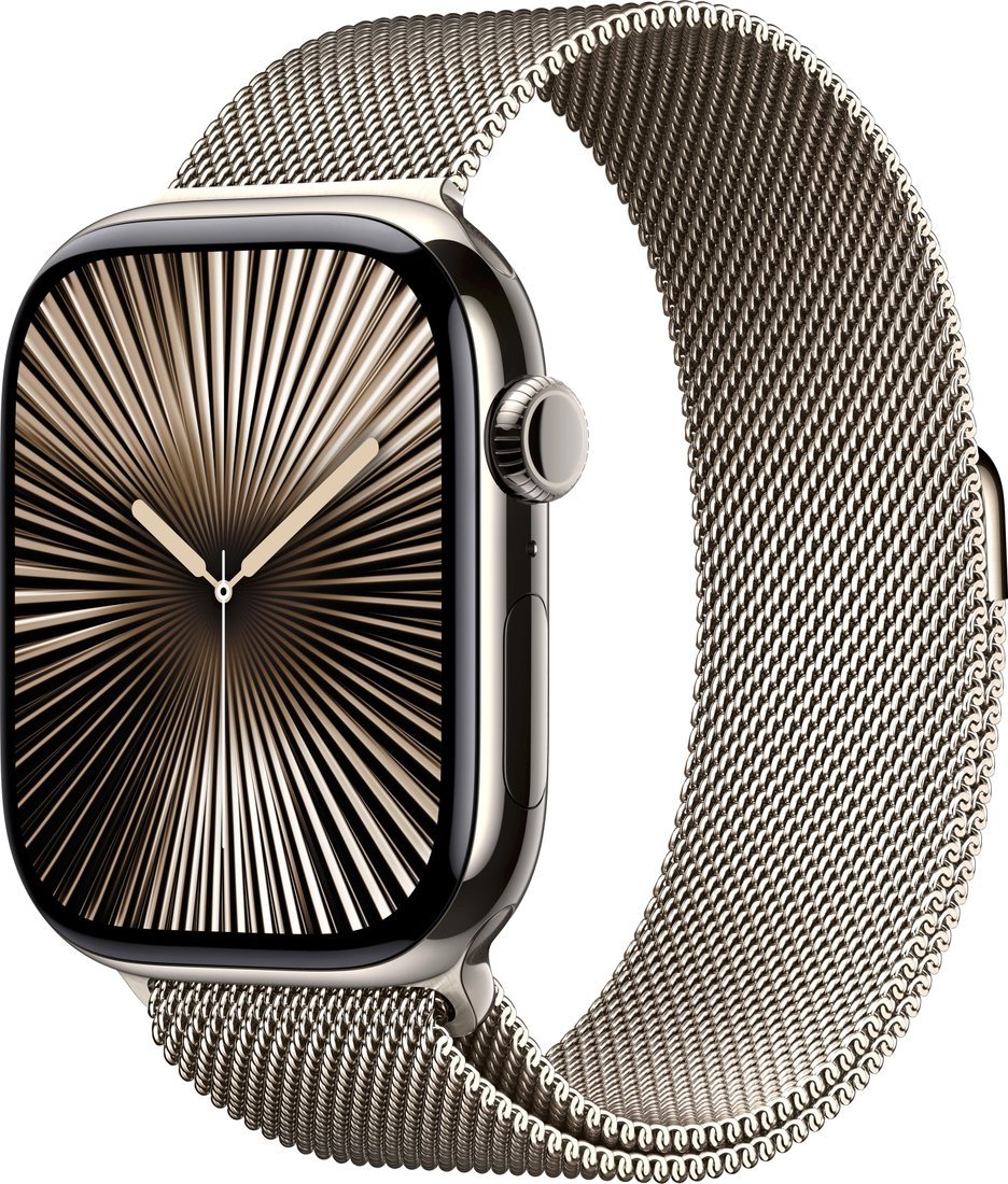 Умные часы Apple Watch Series 10 LTE 46 мм (титановый корпус, титановый/титановый, миланская петля M/L)