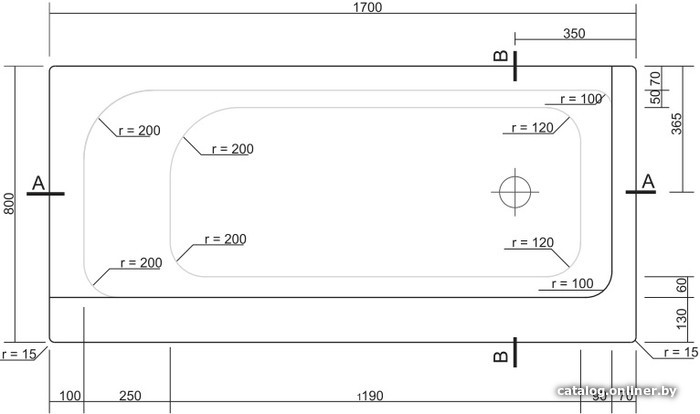 Ванна Cersanit Smart 170x80 L [S301-117]