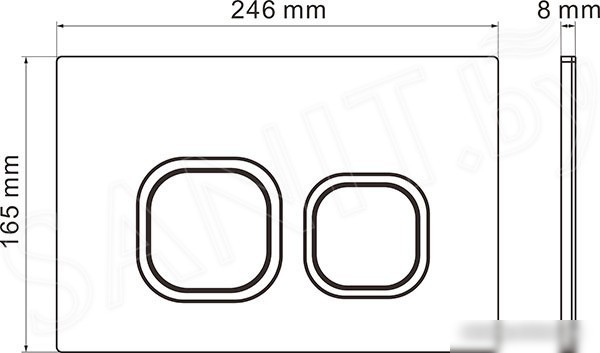 Унитаз подвесной Roxen Antares 530185-01 в комплекте с инсталляцией StounFix Slim 6 в 1 966332 (кнопка: серый бетон)