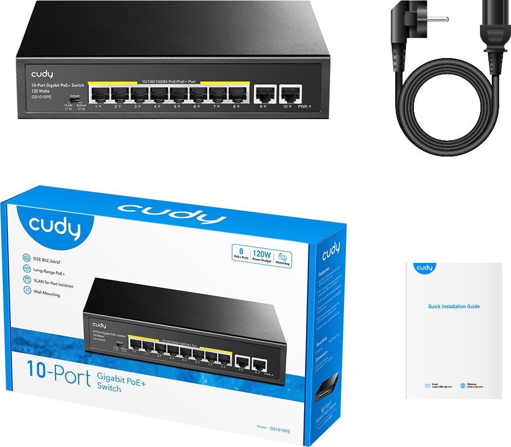 Неуправляемый коммутатор Cudy GS1010PE 1.0