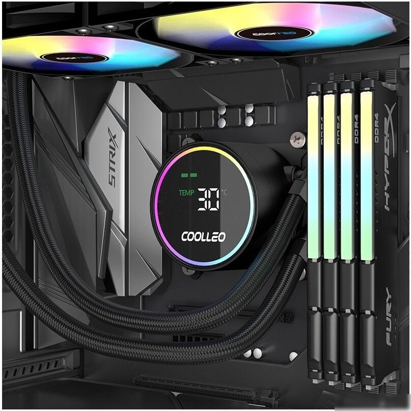 Система жидкостного охлаждения для процессора Coolleo Ice Fairy Dig 240 Lite (черный)
