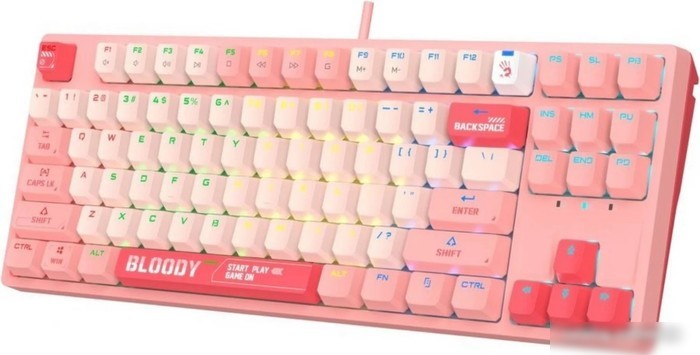 Клавиатура A4Tech Bloody S87 Energy Pink (Bloody BLMS Red Plus)