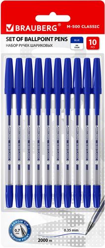 Набор шариковых ручек BRAUBERG M-500 143454 (10 шт.)