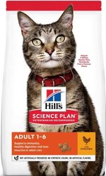 Сухой корм для кошек Hill's Science Plan Adult 1-6 Chicken для взрослых кошек для поддержания жизненной энергии и иммунитета, с курицей 10 кг
