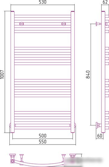 Полотенцесушитель Сунержа Аркус 1000x500 00-0251-1050