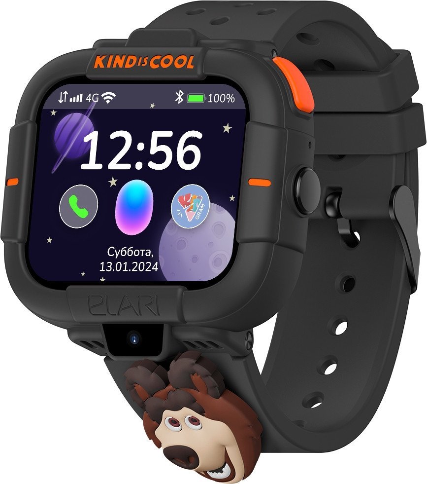 Детские умные часы Elari KidPhone MB (черный)