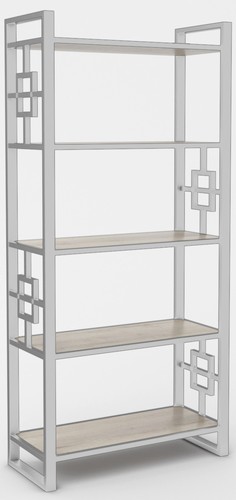 Стеллаж Hype Mebel Квадро 80x200 (белый/древесина белая)