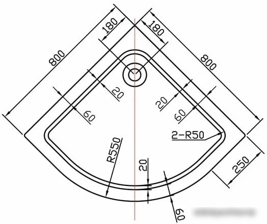 Душевой поддон Vincea VST-2AQ-9090 90 см