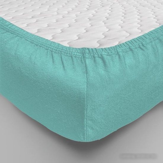 Постельное белье Luxsonia Трикотаж на резинке 160x200 Мр0010-9 (бирюзовый)
