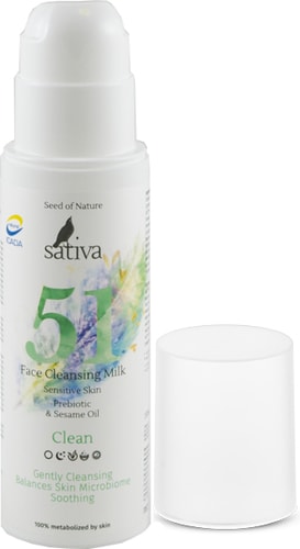 Sativa Очищающее молочко для чувствительной кожи Sativa №51 150 мл