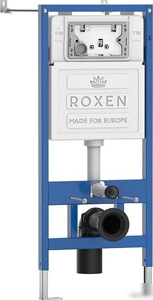 Унитаз подвесной Roxen EGG в комплекте с инсталляцией StounFix Dual Fresh 6 в 1 868537 (кнопка: белый глянцевая)