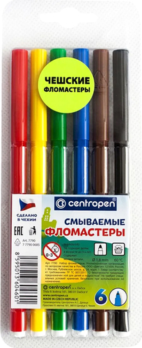 Фломастеры Centropen Пингвины 7790 0685 (6 цв)