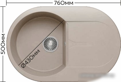 Кухонная мойка Polygran Atol-760 (черный 16)