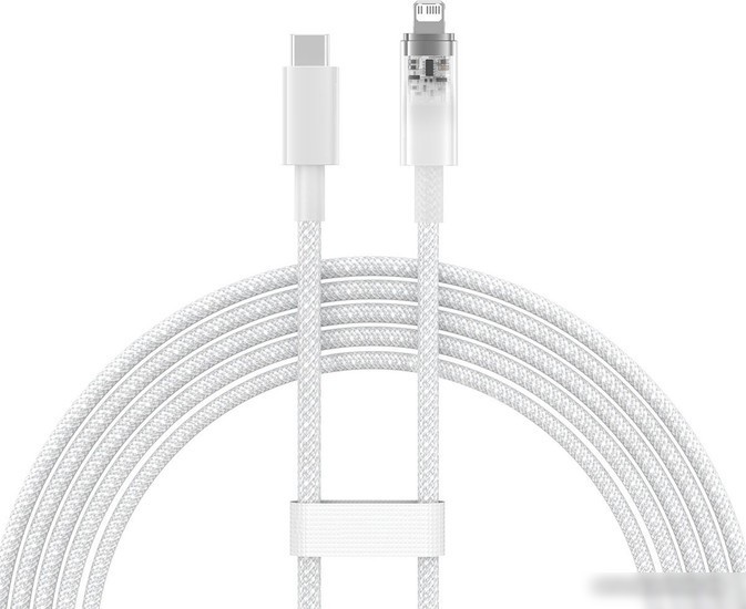 Кабель Baseus Explorer Series Fast Charging Cable with Smart Temperature Control 20W USB Type-C - Lightning (2 м, белый)